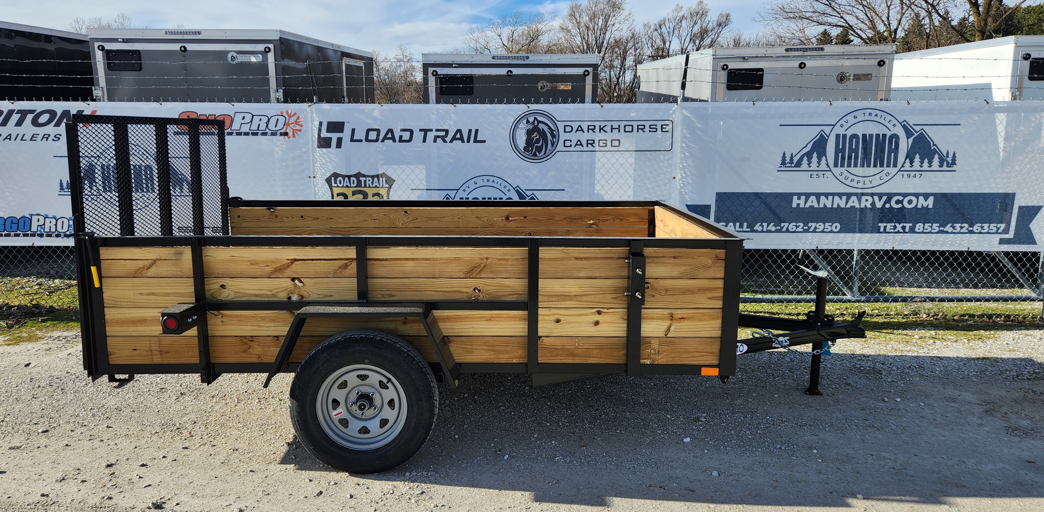 AMO 76in X 10ft Steel Utility Trailer with Ramp Gate & 24in High Sides